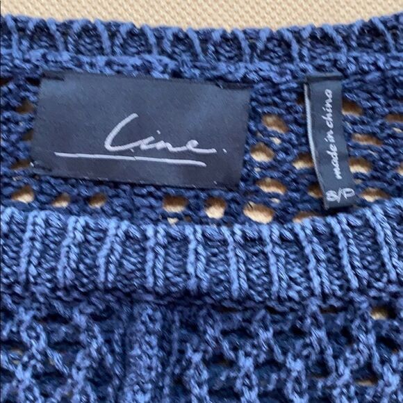 Line knitwear Washed Blue Open Weave Sweater - Picture 6 of 7